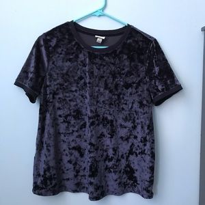 crushed blue velvet shirt